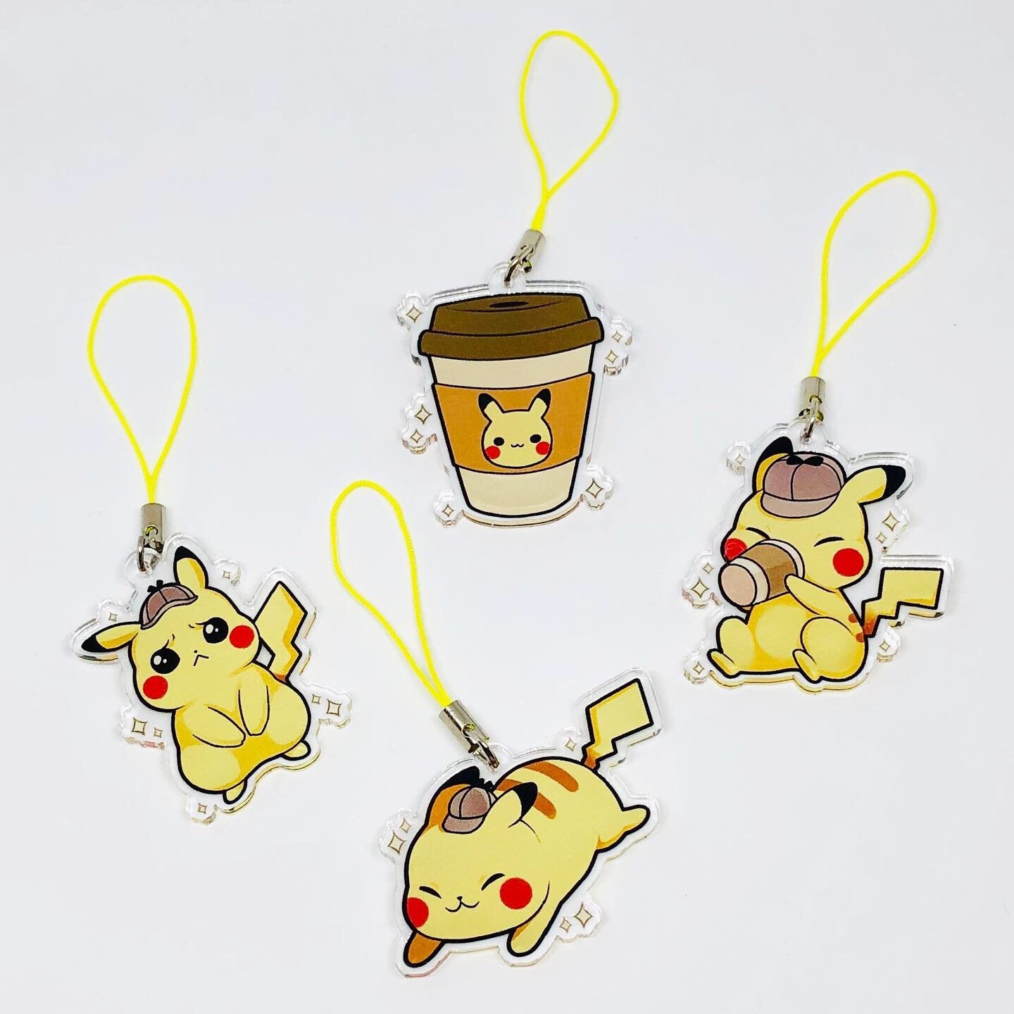 Detective Pikachu Double-Sided Clear Acrylic Charms