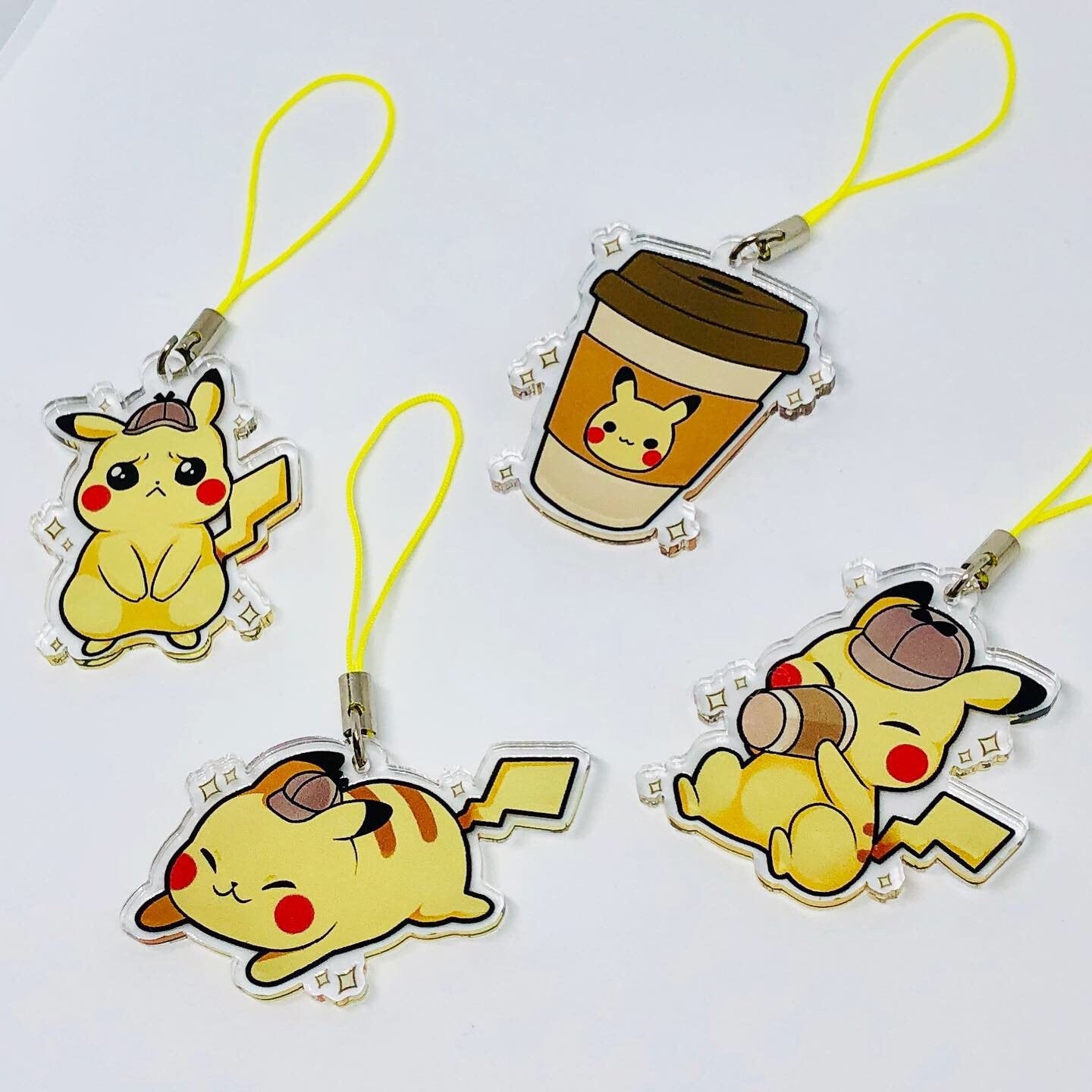 Detective Pikachu Double-Sided Clear Acrylic Charms