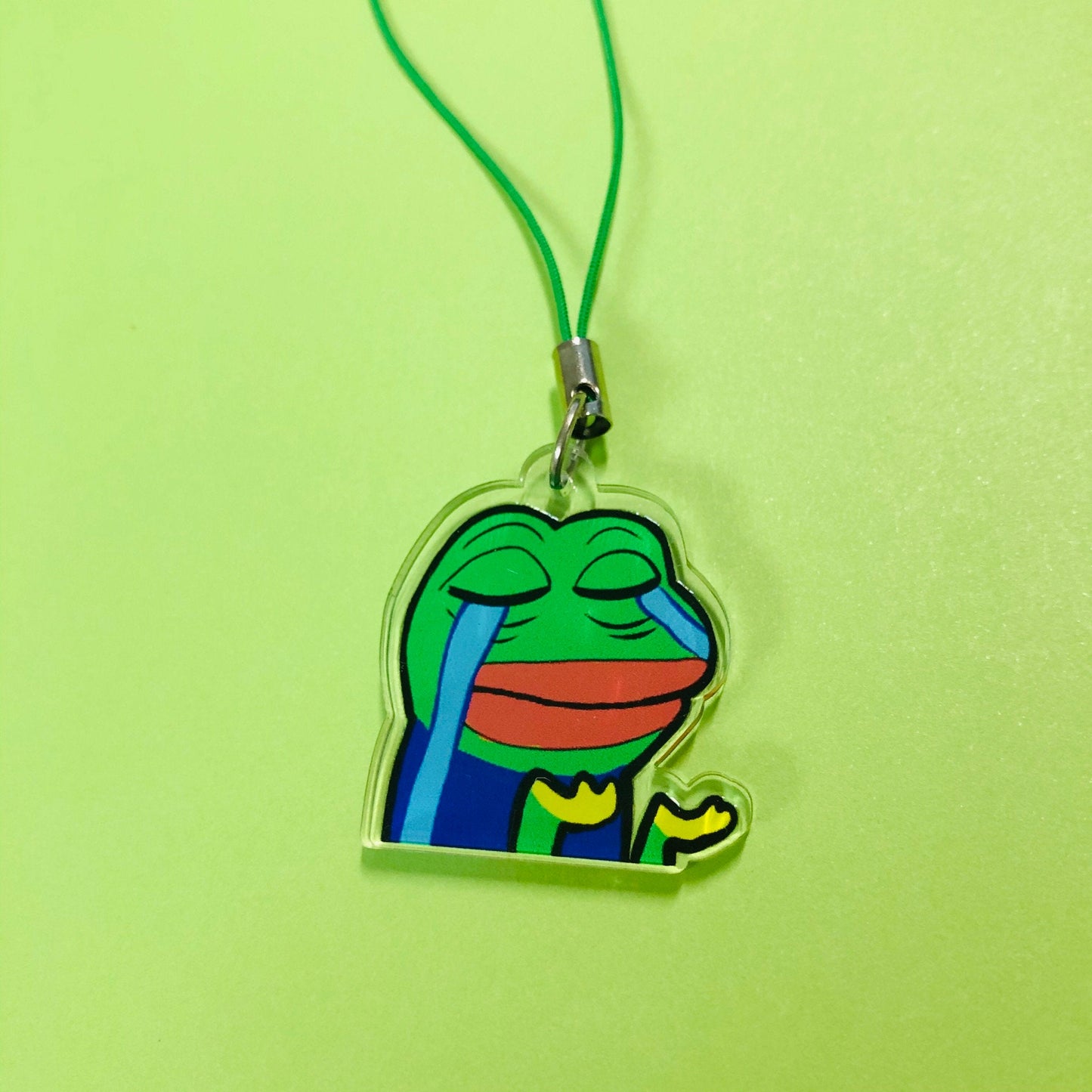PepeHands Meme Pepe Double-Sided Clear Acrylic Charm