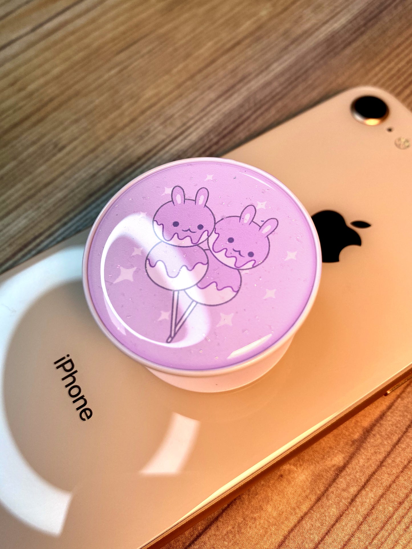 Dango Bunny Grape Purple Phone Grip Glitter Epoxy Resin