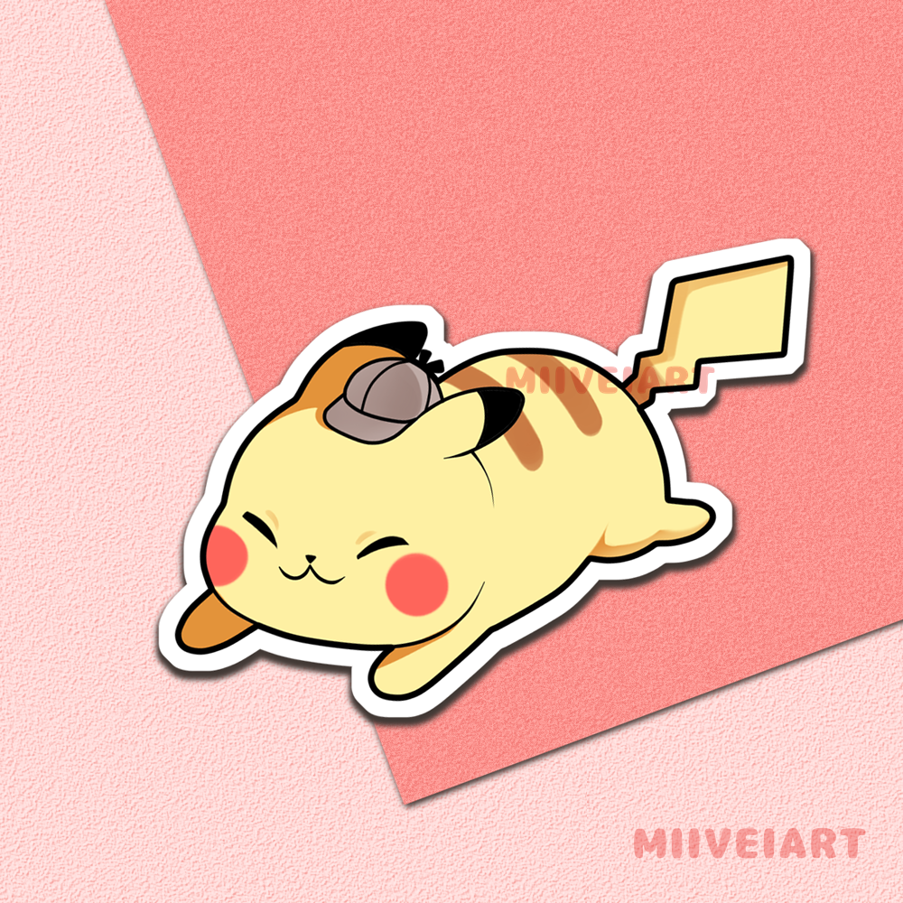 Detective Pikachu Vinyl Stickers 3x3"