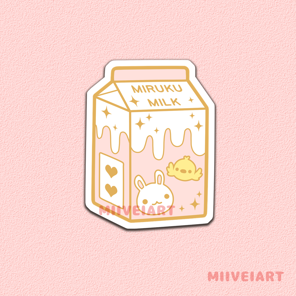 Cute Milk Carton Vinyl Sticker 2.5x2.5"