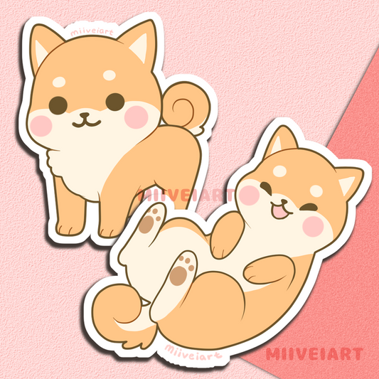 Shiba Vinyl Stickers 3x3"