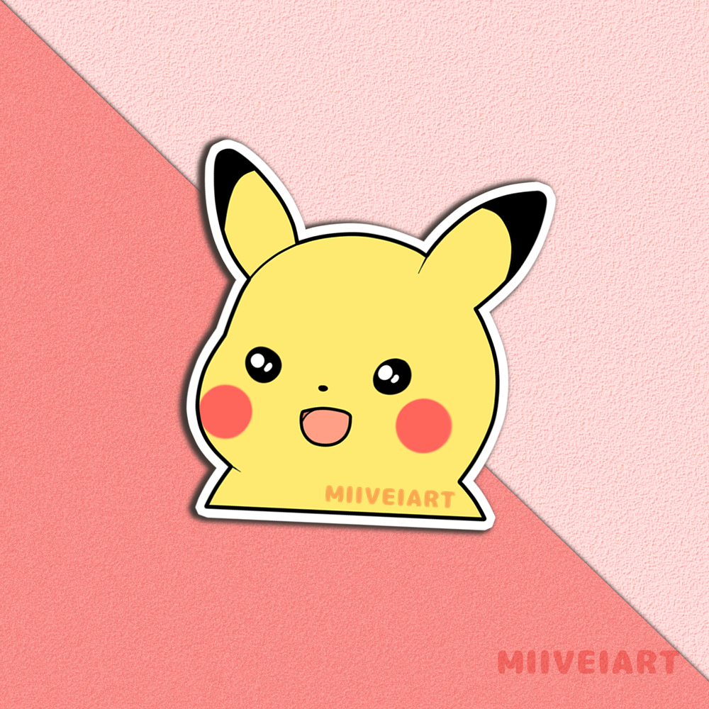 Surprised Pikachu Vinyl Sticker 3x3"